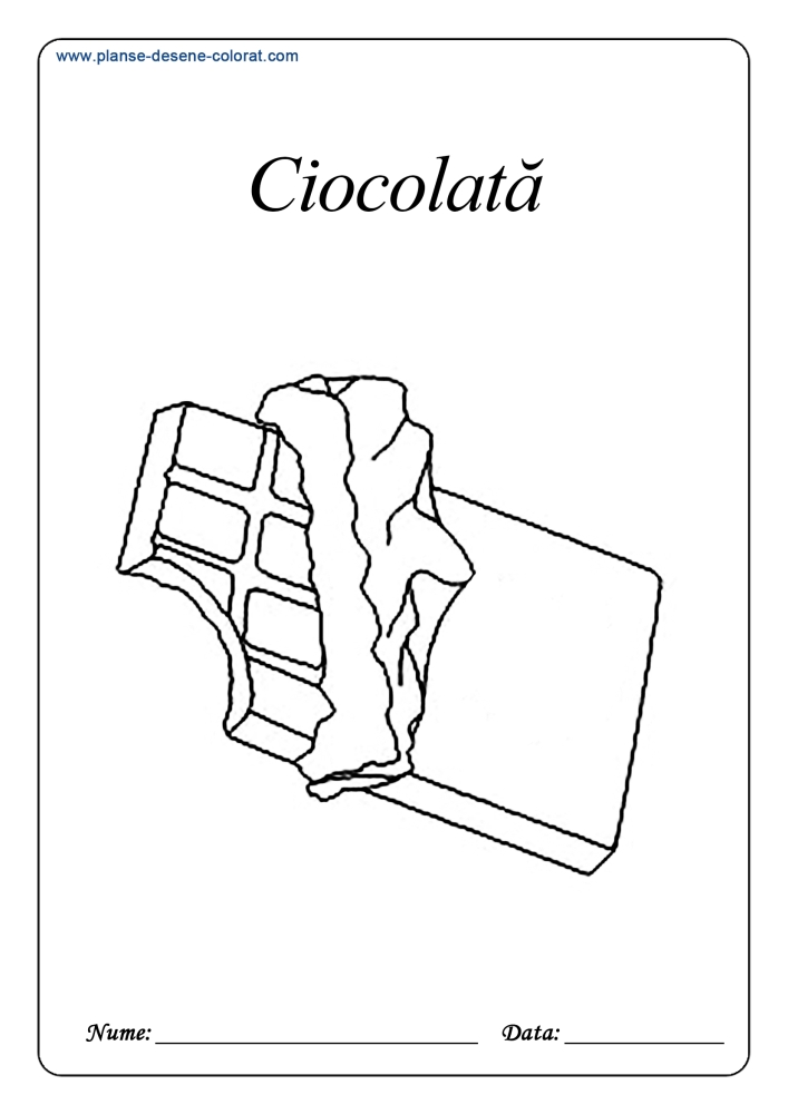 desene de colorat cu dulciuri ciocolata